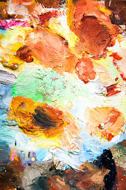 istock Oil paints multicolored closeup abstract background 585310624