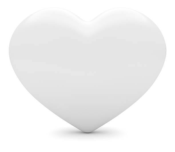 istock Glossy white heart on a white background, 3d illustration 585313350