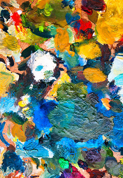 istock Oil paints multicolored closeup abstract background 585313700
