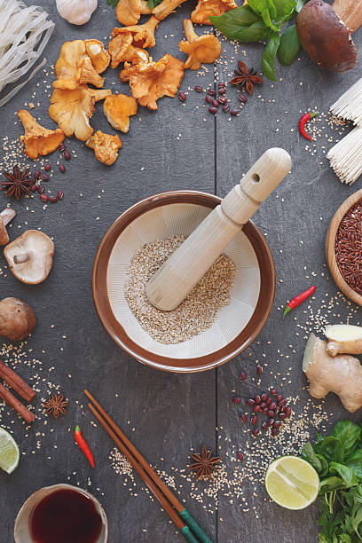 istock Asian still life with various cooking ingredients 585316130