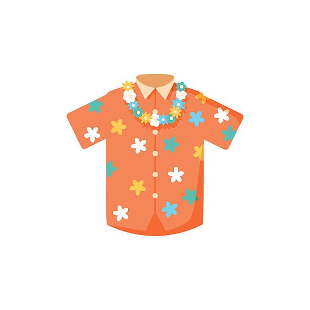 illustrazioni stock, clip art, cartoni animati e icone di tendenza di camicia aloha hawaiana. - camicia hawaiana