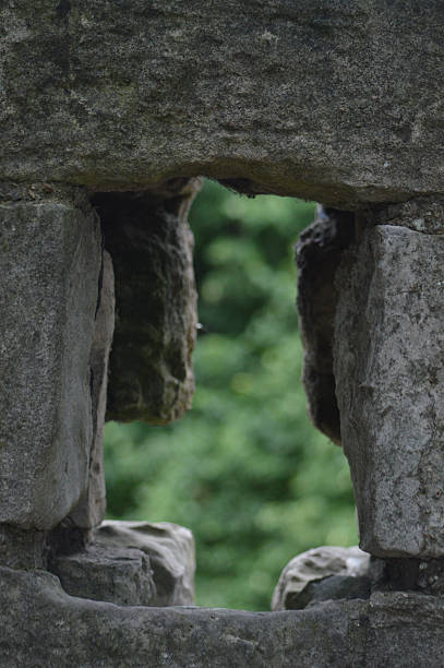 Embrasure in York city walls stock photo