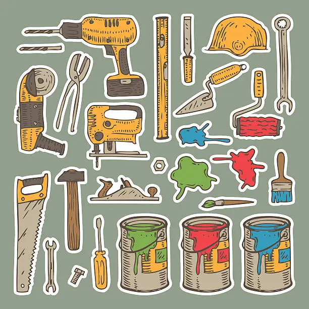 Vector illustration of Tools for Repair