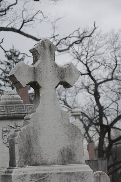 istock Cross Tombstone Marker 585322616
