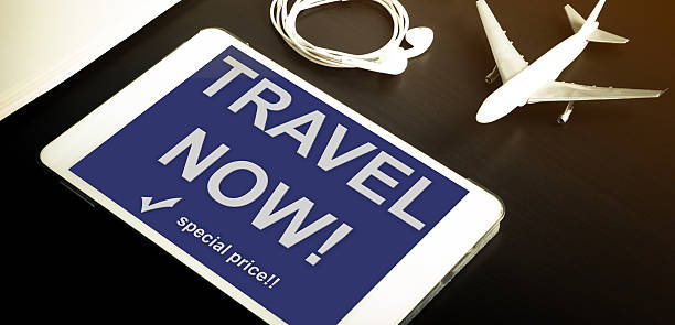 istock Travel agency website front page banner poster. 585324256