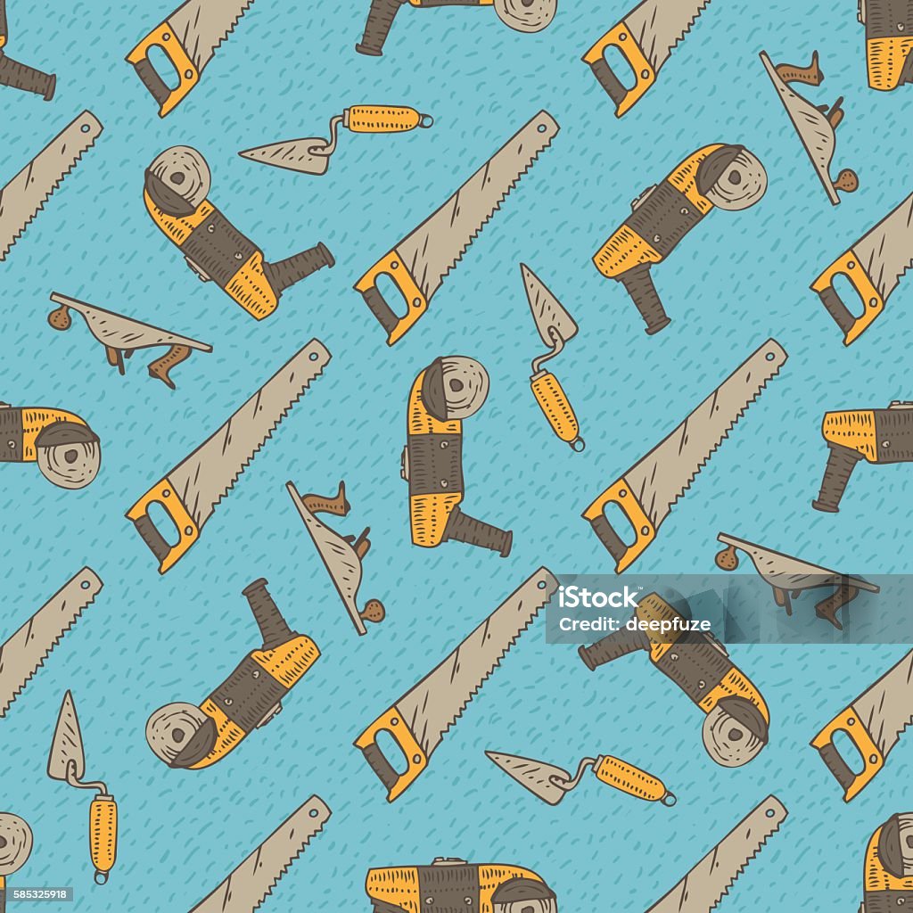 Seamless Vector Pattern With Tools Stock Illustration - Download Image ...