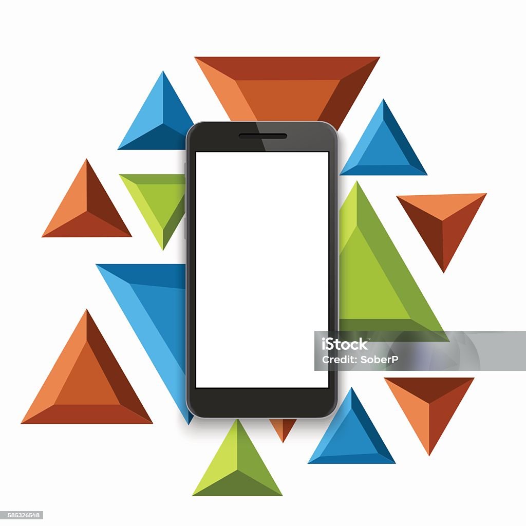 Vector Modern Smartphone Triangular Background Stock Illustration ...