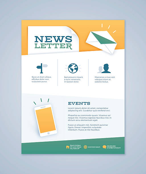 Newsletter Design Newsletter design concept with space for your content. EPS 10 file. Transparency effects used on highlight elements. newsletter template stock illustrations
