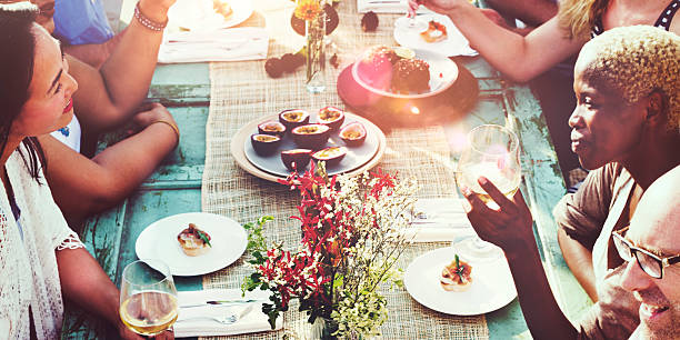 Friends Dining Holiday Hanging out Togetherness Concept