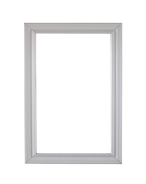 istock Vintage white wood frame isolated on white background. 585481468
