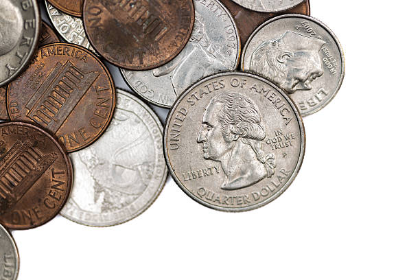 monedas  - moneda de veinte cinco centavos fotografías e imágenes de stock