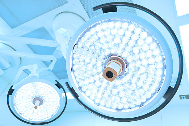 istock Two surgical lamps in operation room 585482496