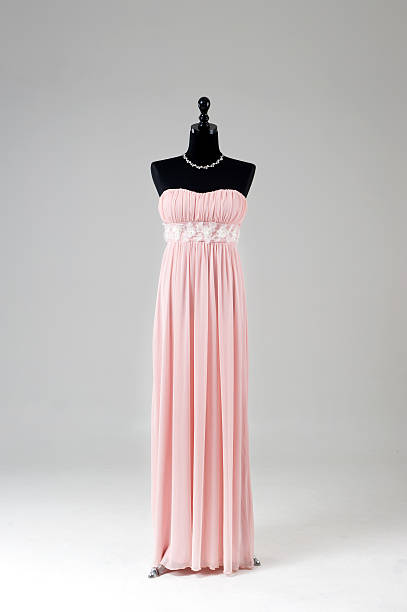 istock Modern pink wedding dress isolated on Grey background 585484832