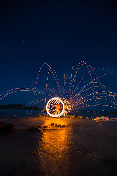 istock Long exposure of steel wool begin of light 585485560