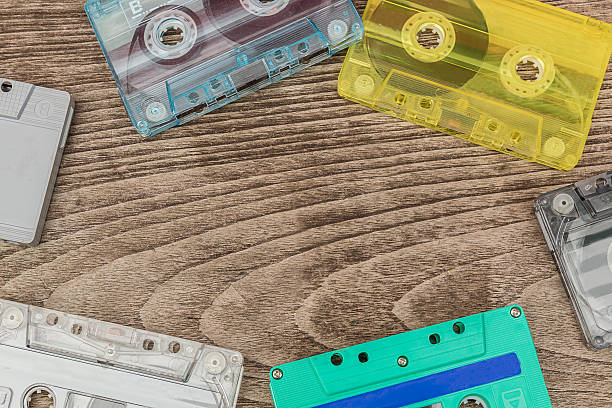 istock cassettes on wooden 585486398