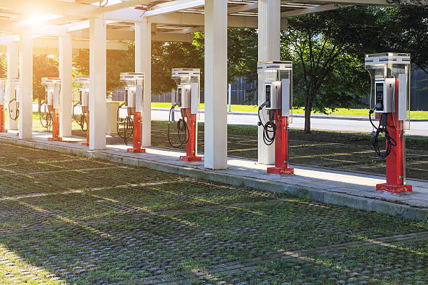 electric car charging stations electric car charging stations jiangsu province photos stock pictures, royalty-free photos & images