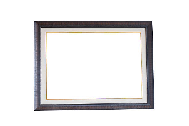 istock Classic wooden frame isolated on white background 585488538