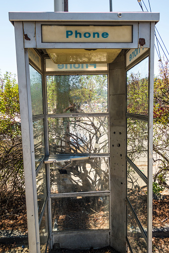 Old abandoned phone booth.