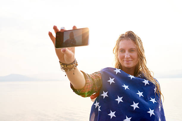 istock Patriotic girl 585491964