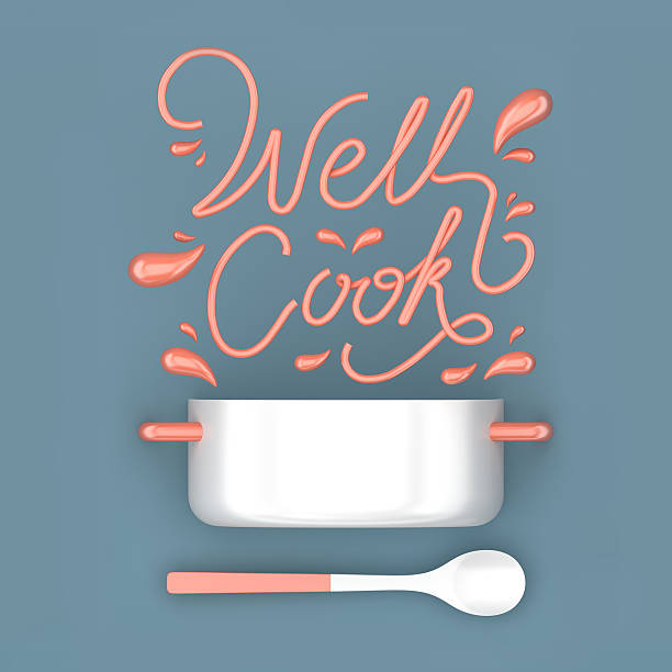 istock Well cook quote with pot modern 3D rendering 585492218