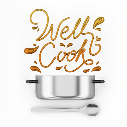 Well cook quote with pot modern 3D rendering
