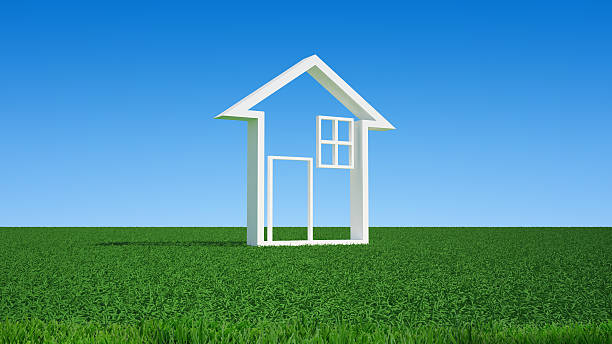 istock house symbol on green grass 585493026