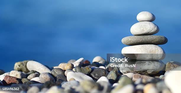 Balancing Stone Tower Stock Photo - Download Image Now - Wellbeing, Rock - Object, Stack