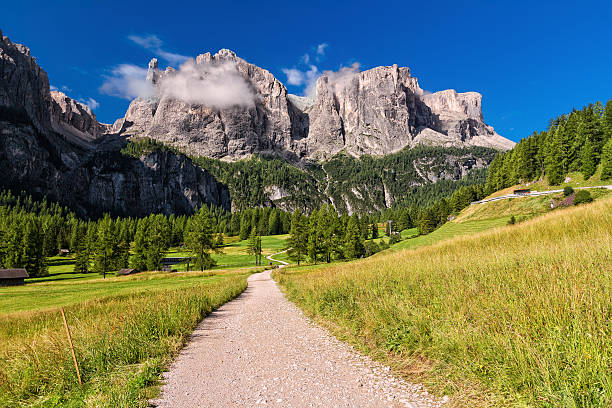 Dolomiti - footpath in Badia Valley stock photo