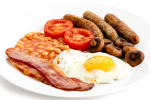 istock Plate of traditional fried English breakfast. 585498182