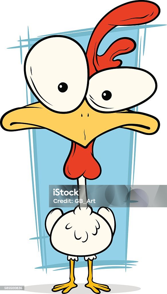 Cartoon Crazy Chicken With Big Eyes Stock Illustration - Download Image Now  - Chicken - Bird, Bizarre, Cartoon - iStock