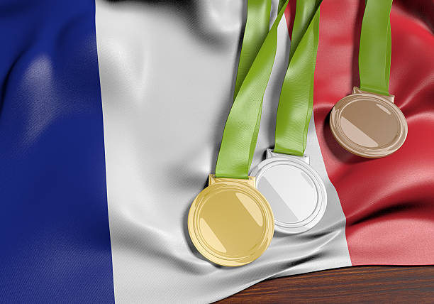 istock France flag and medals, 3D rendering 585503694
