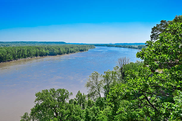 istock Missouri River with forest in the spring 585503732