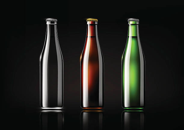 illustrations, cliparts, dessins animés et icônes de bouteille en verre transparent pour l’emballage de conception, la publicité, la bière, la boisson, vector - transparent ideas lid glass