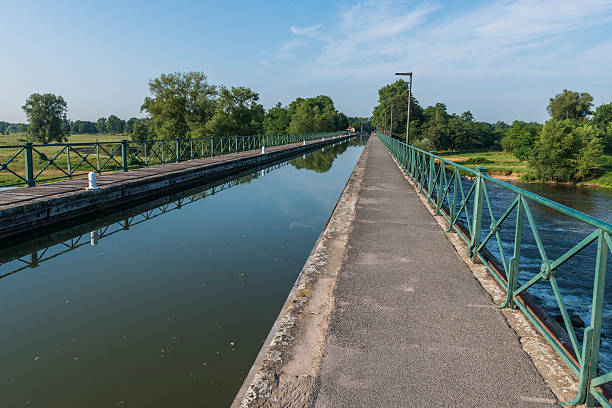 Water bridge over the Loire near Digoin in France.