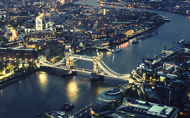 istock tower bridge helicopter aerial view in london 585508866