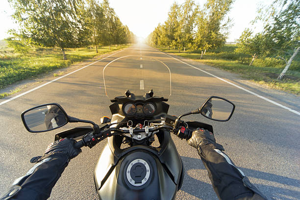 istock Traveling on a motorcycle on the mountain roads. 585509344