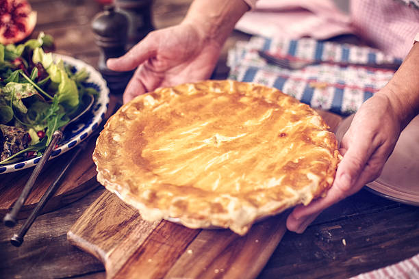 istock Delicious Homemade Chicken Meat Pie 585511064