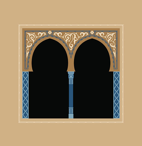 istock Arabic Floral Arch. Traditional Islamic Background. Mosque decoration element. 585511668