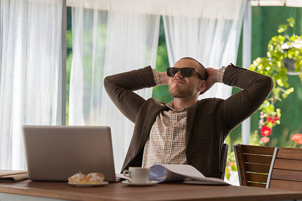 istock Businessman working with blueprint 585512950