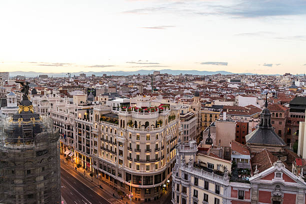 istock View of the skyline in central Madrid, Spain 585513116