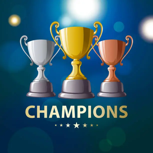 Vector illustration of Champion Trophies