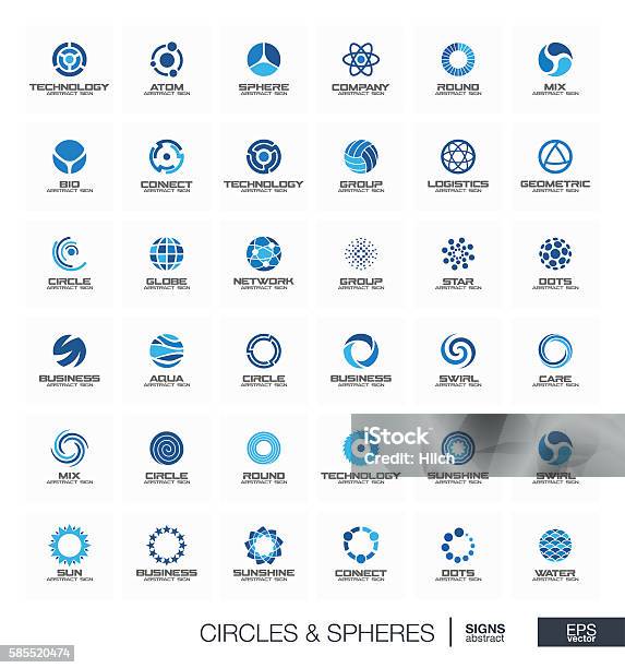 ビジネス会社のための抽象的な幾何学的な符号セット軌道原子ロール - アイコンのベクターアート素材や画像を多数ご用意 - アイコン, 抽象的, 円形