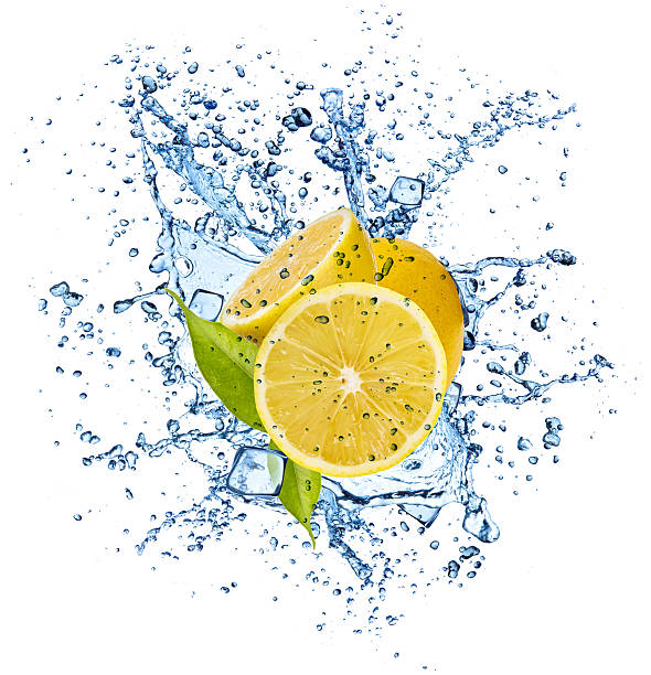 istock Lemon in water splash on white background 585523668