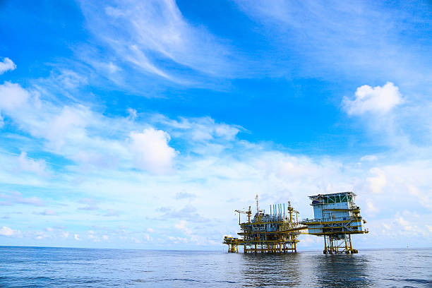 istock Offshore construction platform for production oil and gas 585523670