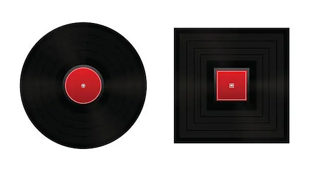 Vector illustration of Square The Circle Vinyl Record