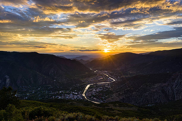 Glenwood Springs at Sunset Mountrain View