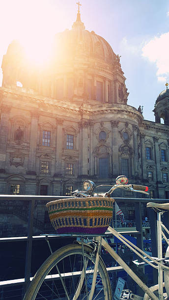 istock Dome in Berlin, Germany, Berlin Cathedral with parking bicycle 585587578