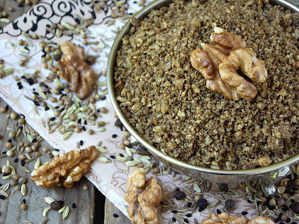 istock Egyptian spice blend Dukkah nuts, black pepper, coriander, fennel, cumin 585590964