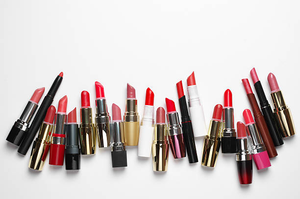 istock Colorful cosmetic lipsticks set 585593360