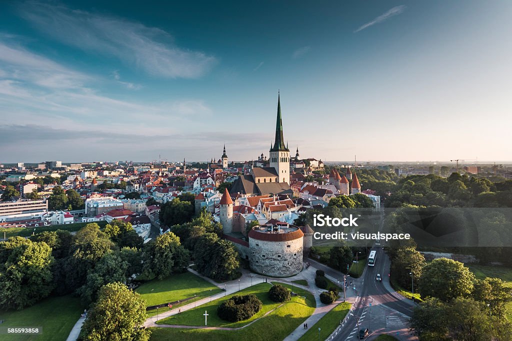 Vue aérienne de la vieille ville de Tallinn, Estonie - Photo de Tallinn libre de droits